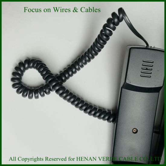 High Elastic Spring Copper Wire RoHS PVC PUR Coiled Spiral Cable for Telephone Moving Lamp