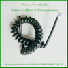 2core 3core 5core 0.75mm PUR Spiral Wire Coiled Cable for Equipment Control