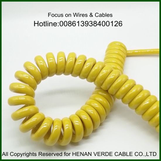 5core 1.0mm2 PUR Spiral Coiled Cable for Electric equipment Machine and Truck