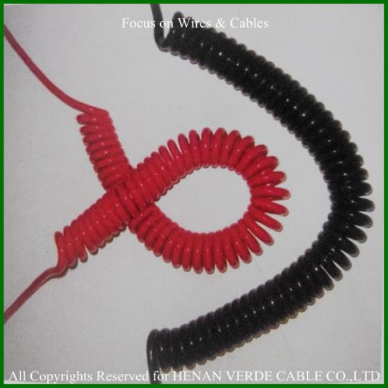Hot Sale RoHS PVC PUR Coiled Spiral Cable Wire for Electric Instrument Equipment