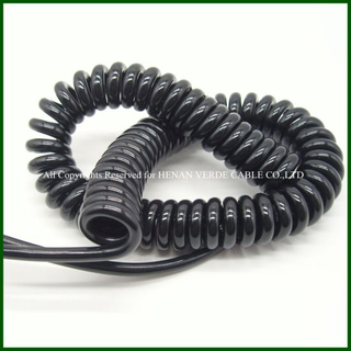 High Elastic Flexible UV Resistant PUR Spiral Wire Coiled Cable