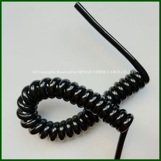 2core 4core 2.5mm 1.5mm Super Flexible Elastic PU PUR Coiled Spiral Cable