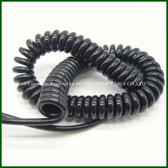 Multicore Super Flexible RoHS PVC Insulated PU PUR Spiral Coiled Electric Wire Cable