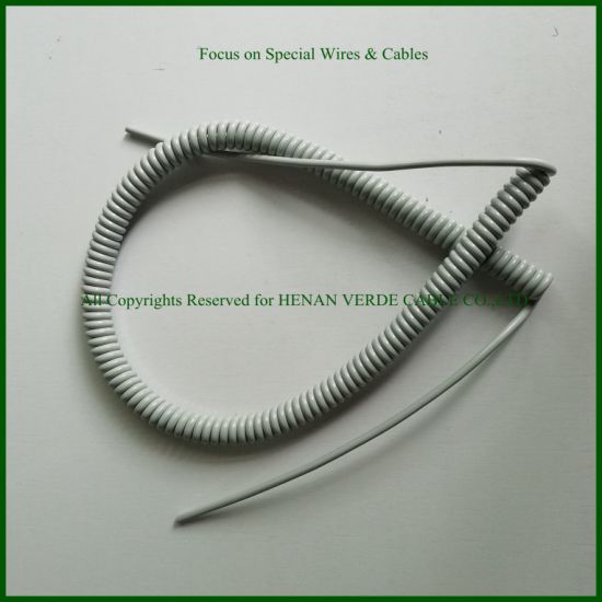 2core 3core 5core 0.75mm PUR Spiral Wire Coiled Cable for Equipment Control