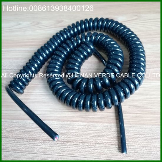 3core 5core 7core 1.5mm2 AWG16 Multicore Spiral Coiled Wire PU PUR PVC RoHS Cable
