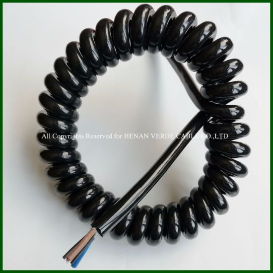 UV Resistant Oil-Proof PUR Electrical Spiral Wire Coiled Cable