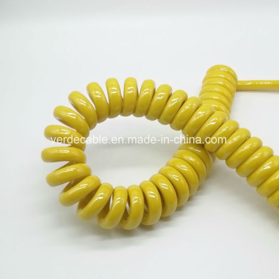 Copper Conductor RoHS PVC PU Silicone PUR Spiral Wire Coiled Electric Cable