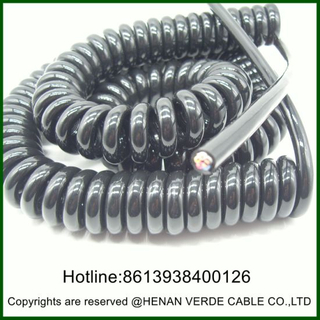 Super Flexible 2core 5core 1.5mm2 Tinned Copper Wire PVC PUR Spiral Coiled Coil Cables