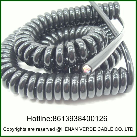 Super Flexible 2core 5core 1.5mm2 Tinned Copper Wire PVC PUR Spiral Coiled Coil Cables