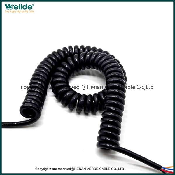 Coiled spiral Cable curly 6*0.12mm Available for OEM Projects Medical Equipment CAN bus signal Spring Cable