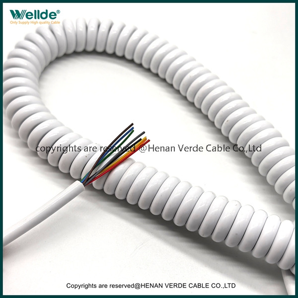 8-core 28AWG PUR Telescopic Spiral Cable Special Spring Connection Wire for Communication Equipment