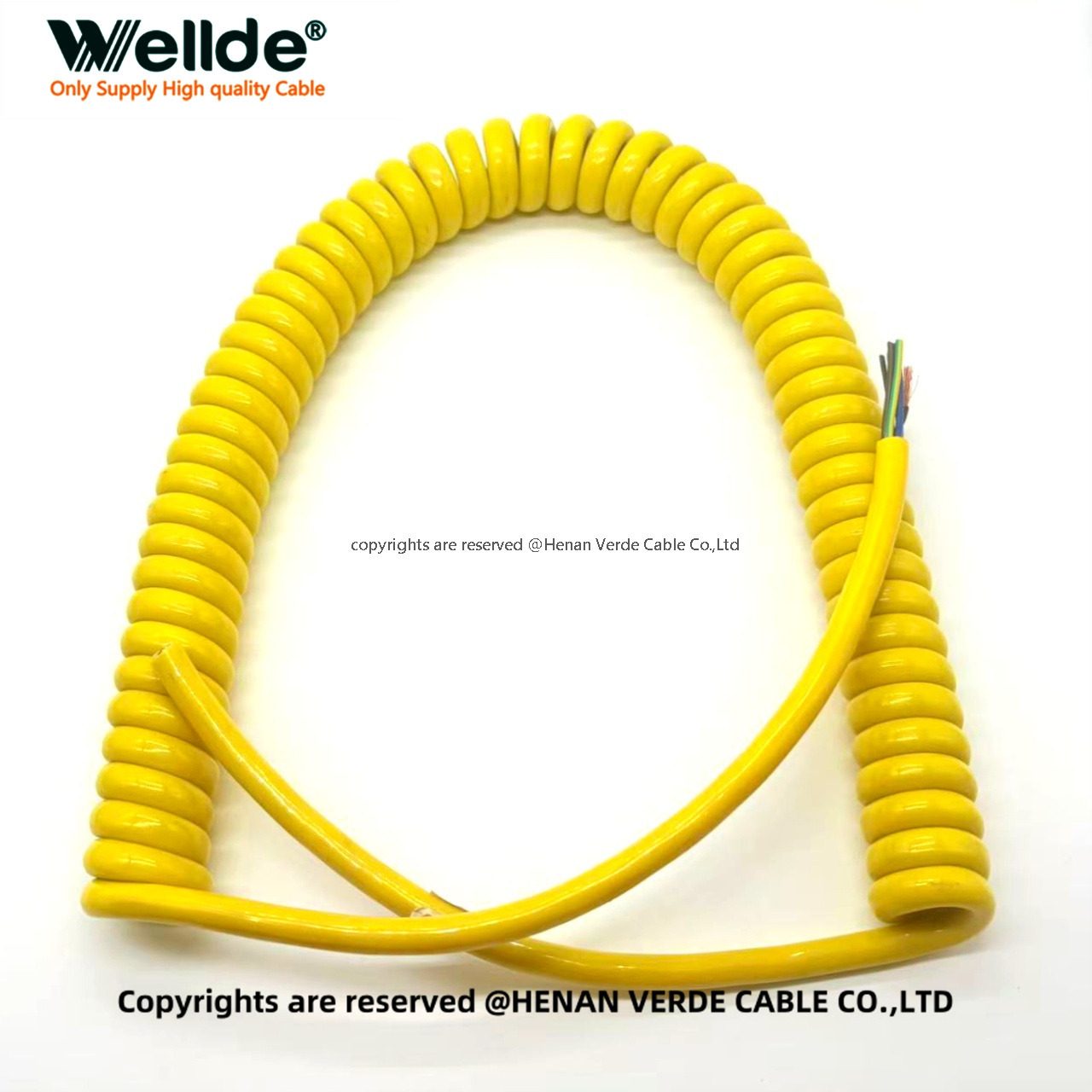 Flexible coiled cable copper conductor