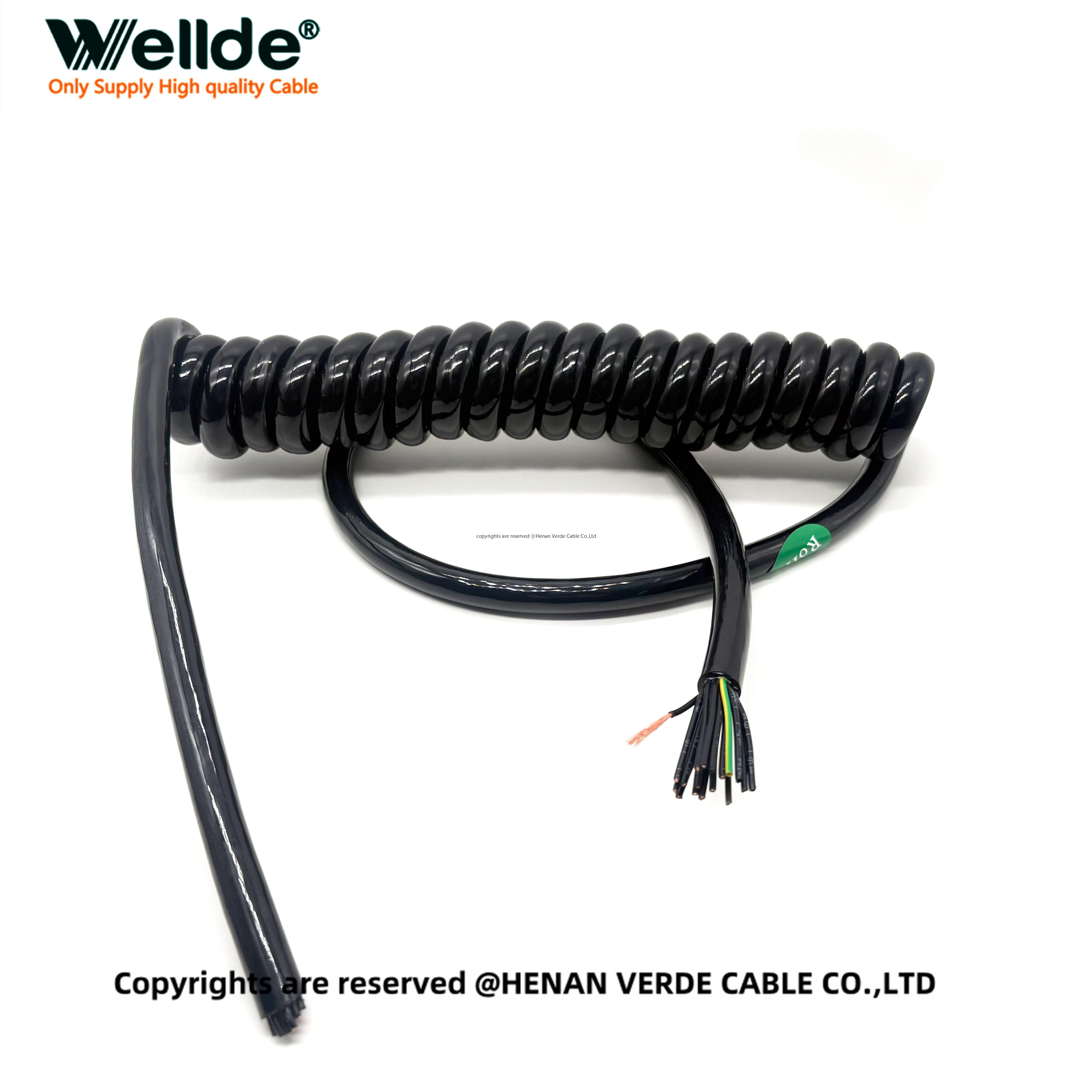 Flexible 18-core retractable cable with PVC insulation