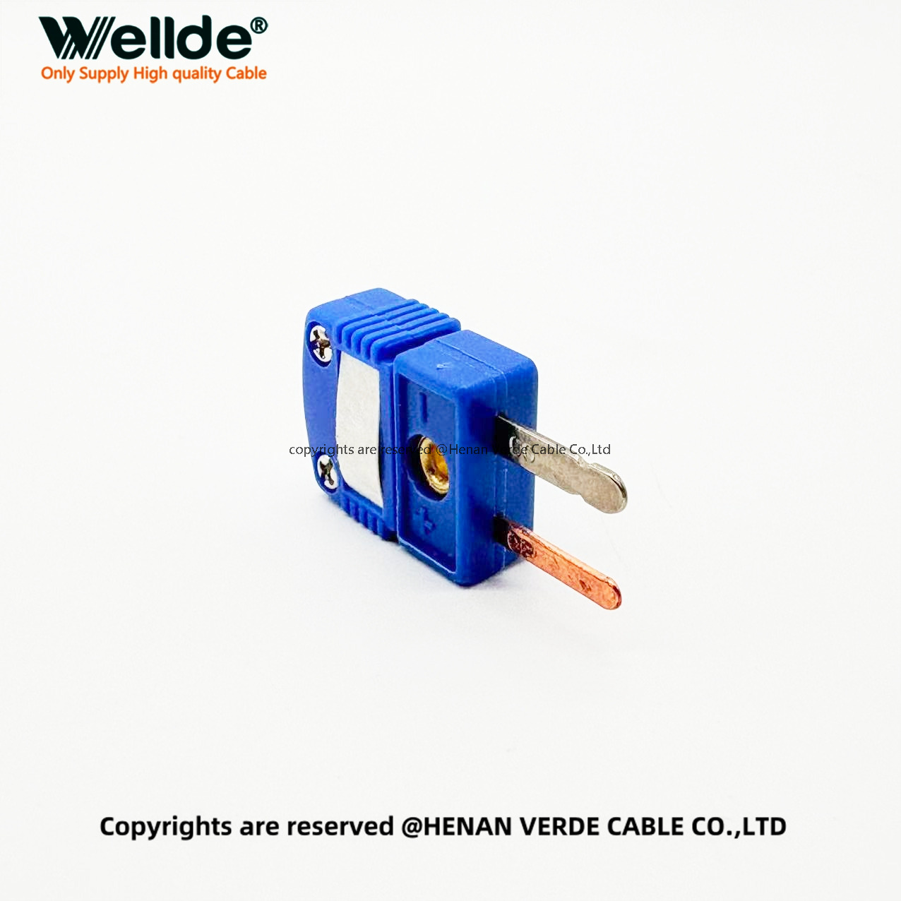 Polarized round pin Type T thermocouple connector for lab use