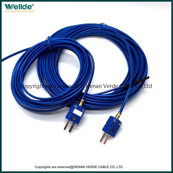 T‑Type Thermocouple Wire Copper‑Constantan PVC Blue Insulation Temperature Sensor 2‑Core Cable