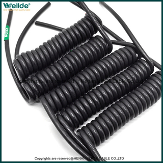 5*0.12 mm Spiral Cable Telephone Nuring Industrical Cable PUR Sheath
