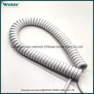 8-core 28AWG PUR Car Retractable Spring Wire for Mobile Phone Charging Rebounding Spiral Power Cord