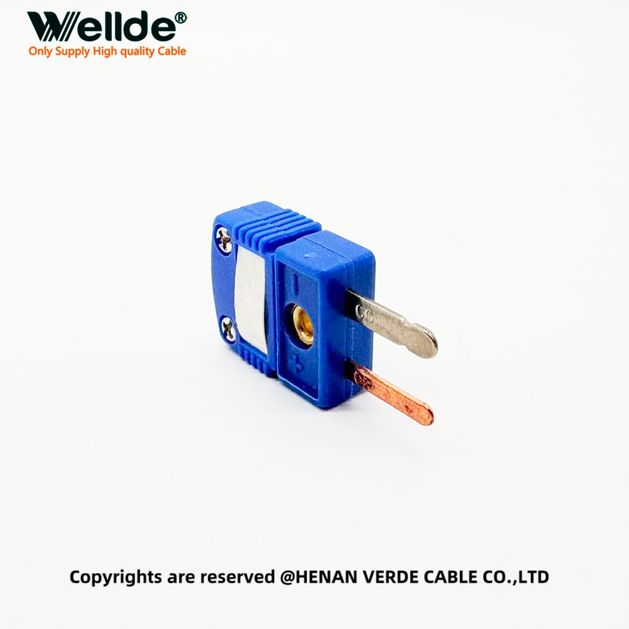 Durable thermosetting Type T thermocouple plug with stainless-steel screws