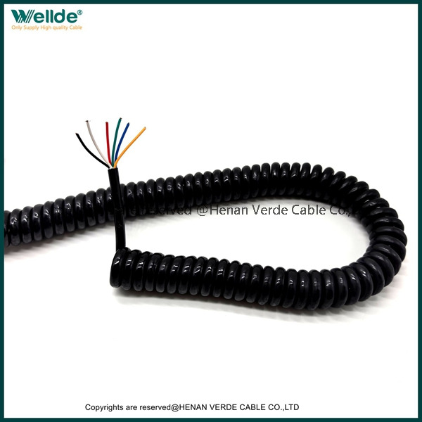 Coiled spiral Cable curly 6*0.12mm Available for OEM Projects Medical Equipment CAN bus signal Spring Cable