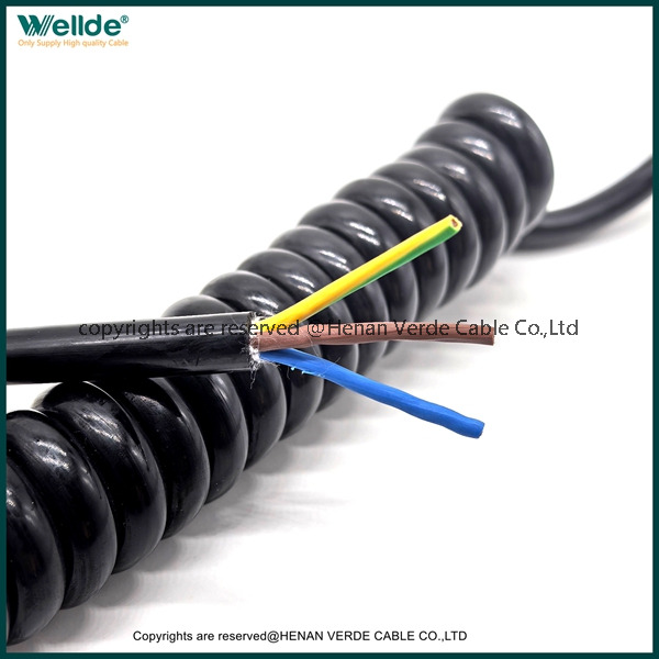 3 Core 1.0 Mm&sup2; 18AWG High Flexible Elastic Spiral Cable
