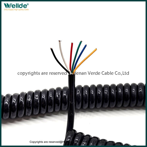 Coiled spiral Cable curly 6*0.12mm Available for OEM Projects Medical Equipment CAN bus signal Spring Cable