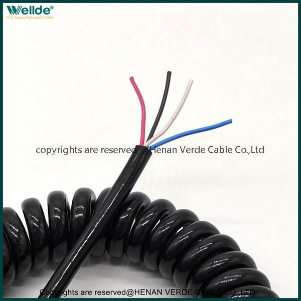4 core spiral cable electric communication cable Outdoor Retractable Cable
