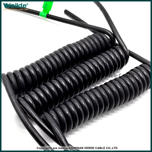 5 Core 0.12mm&sup2; Tinned Copper Spiral Cable Bend Resistant PUR Jacket