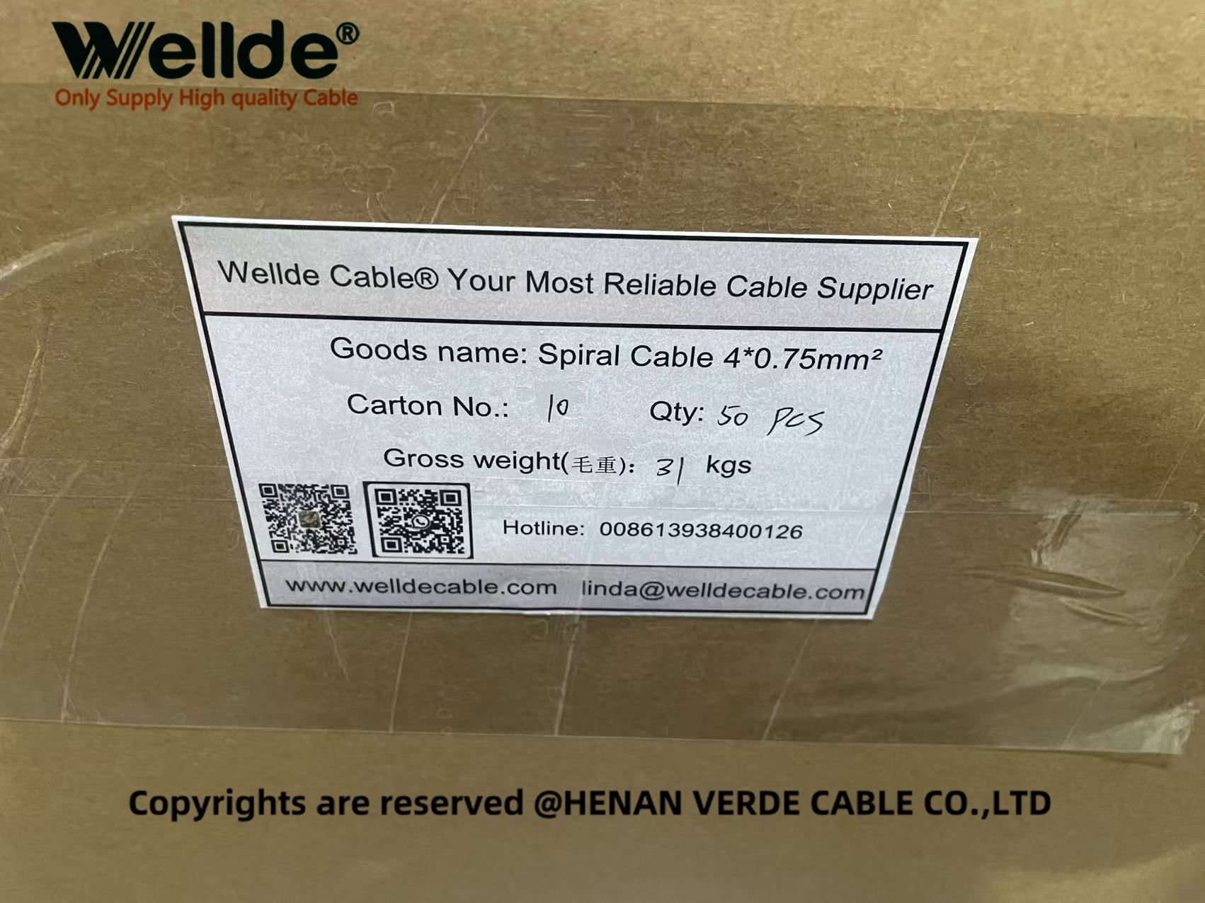 4x0.75mm² Spring Wire for Industrial Use
