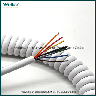 8-core 28AWG PUR Telescopic Spiral Cable Special Spring Connection Wire for Communication Equipment
