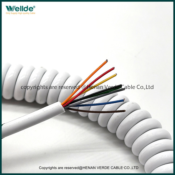 8-core 28AWG PUR Telescopic Spiral Cable Special Spring Connection Wire for Communication Equipment