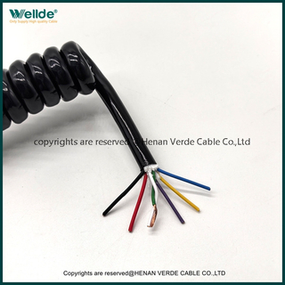 High Quality 7 Core Trailer Cable Can Bus Signal Spiral Coiled Retractable Cable
