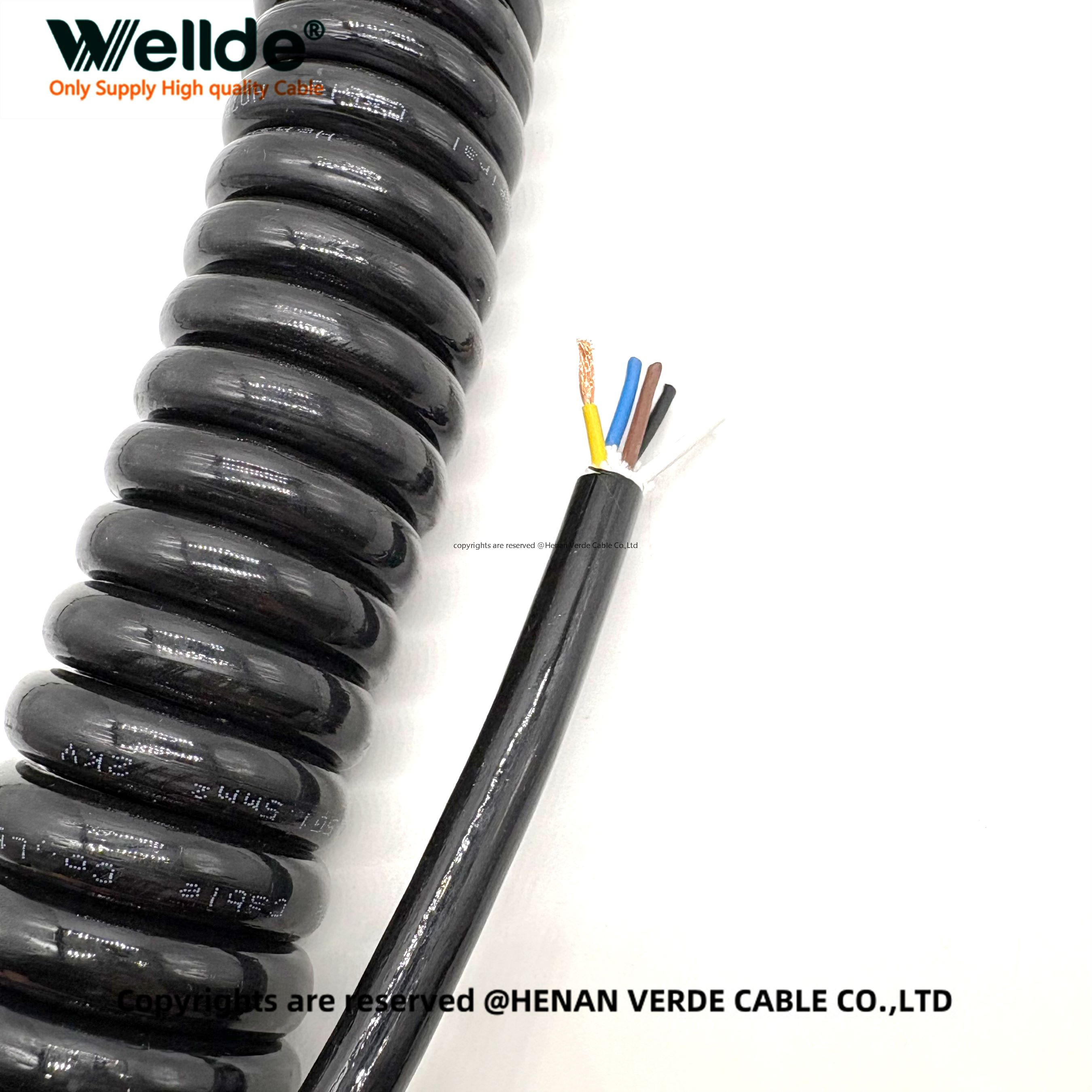 Extended 8-meter working length spring cable