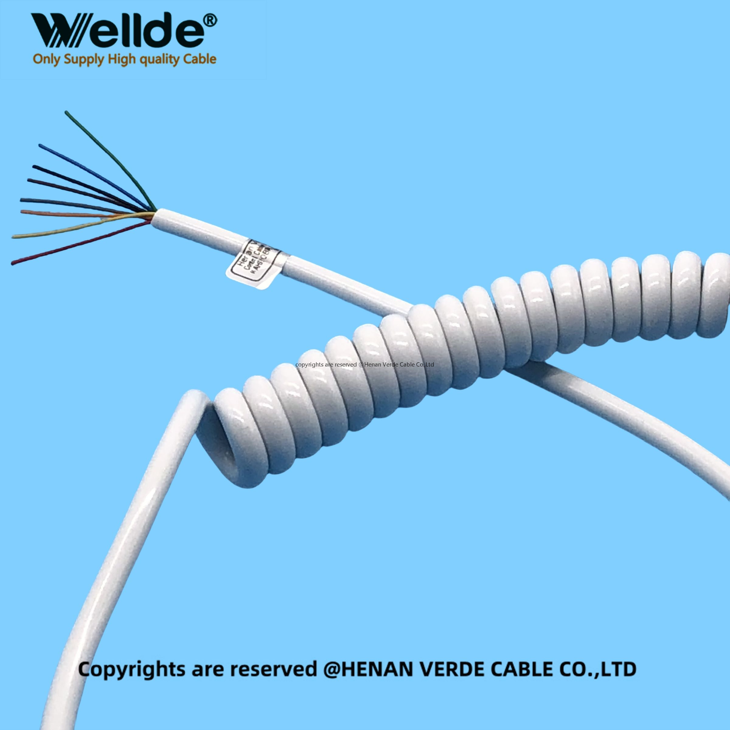 8 Core PUR Spiral Cable for CNC Machines