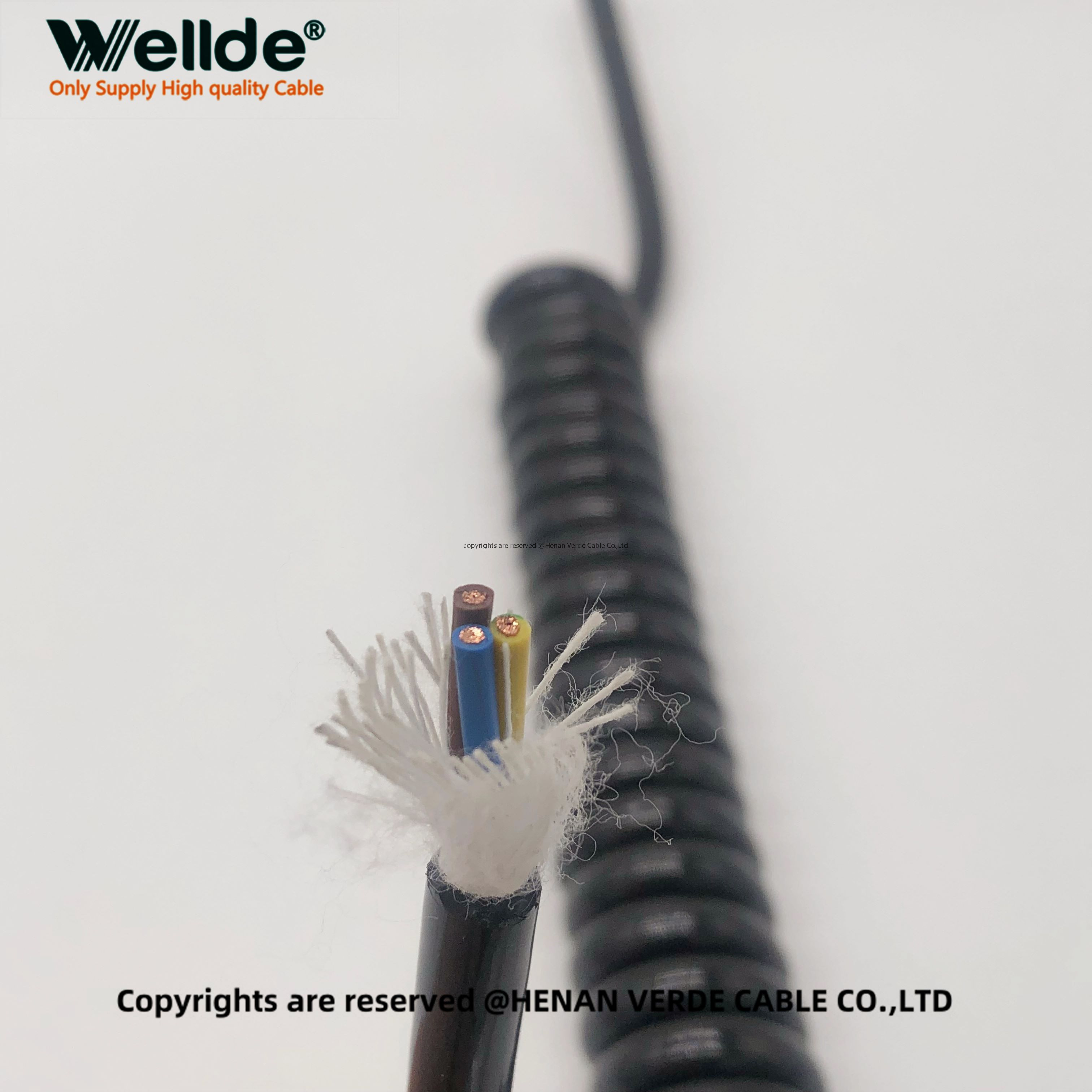 Shielded Spiral Power Cable 3 Core