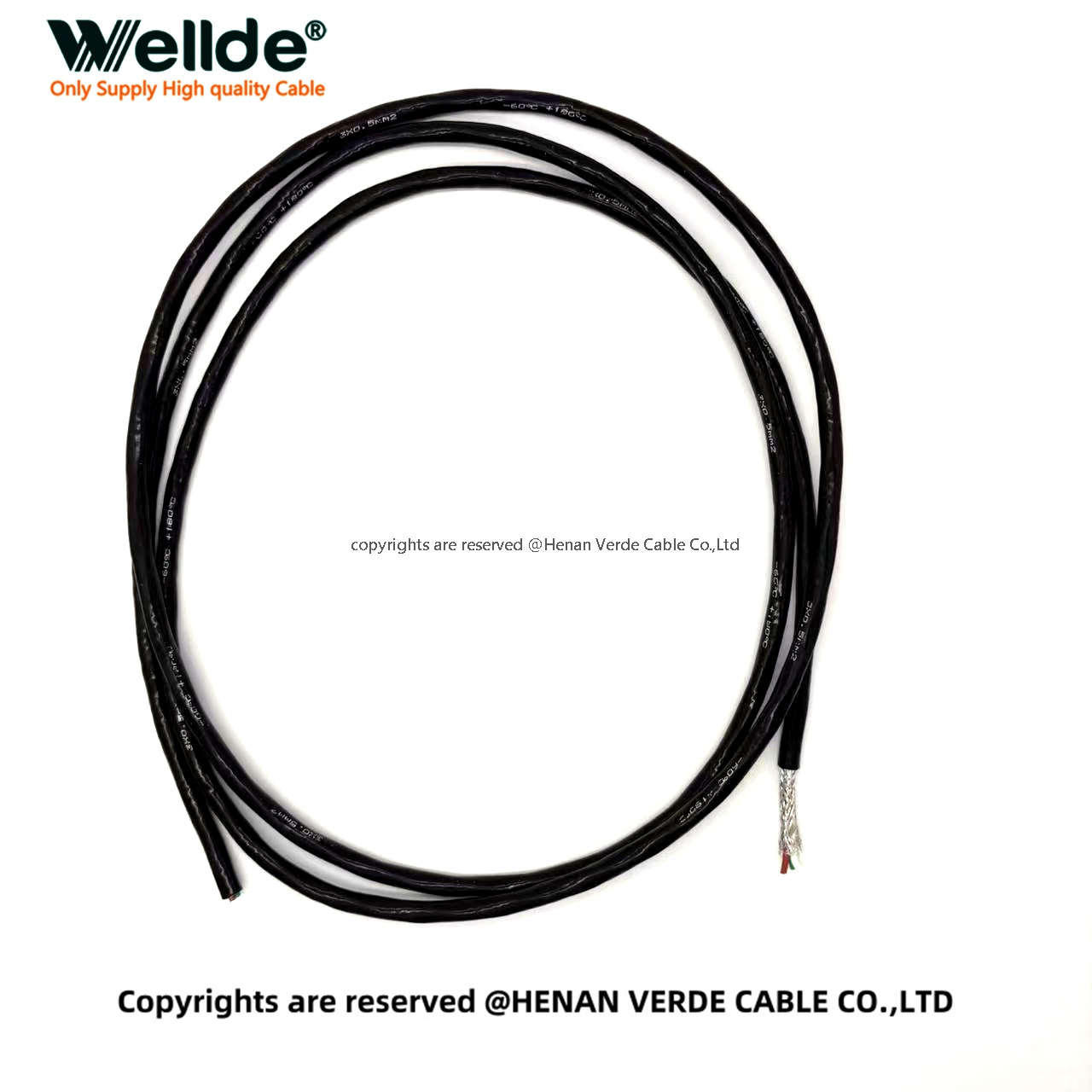 Flexible silicone cable with silver plated copper conductor