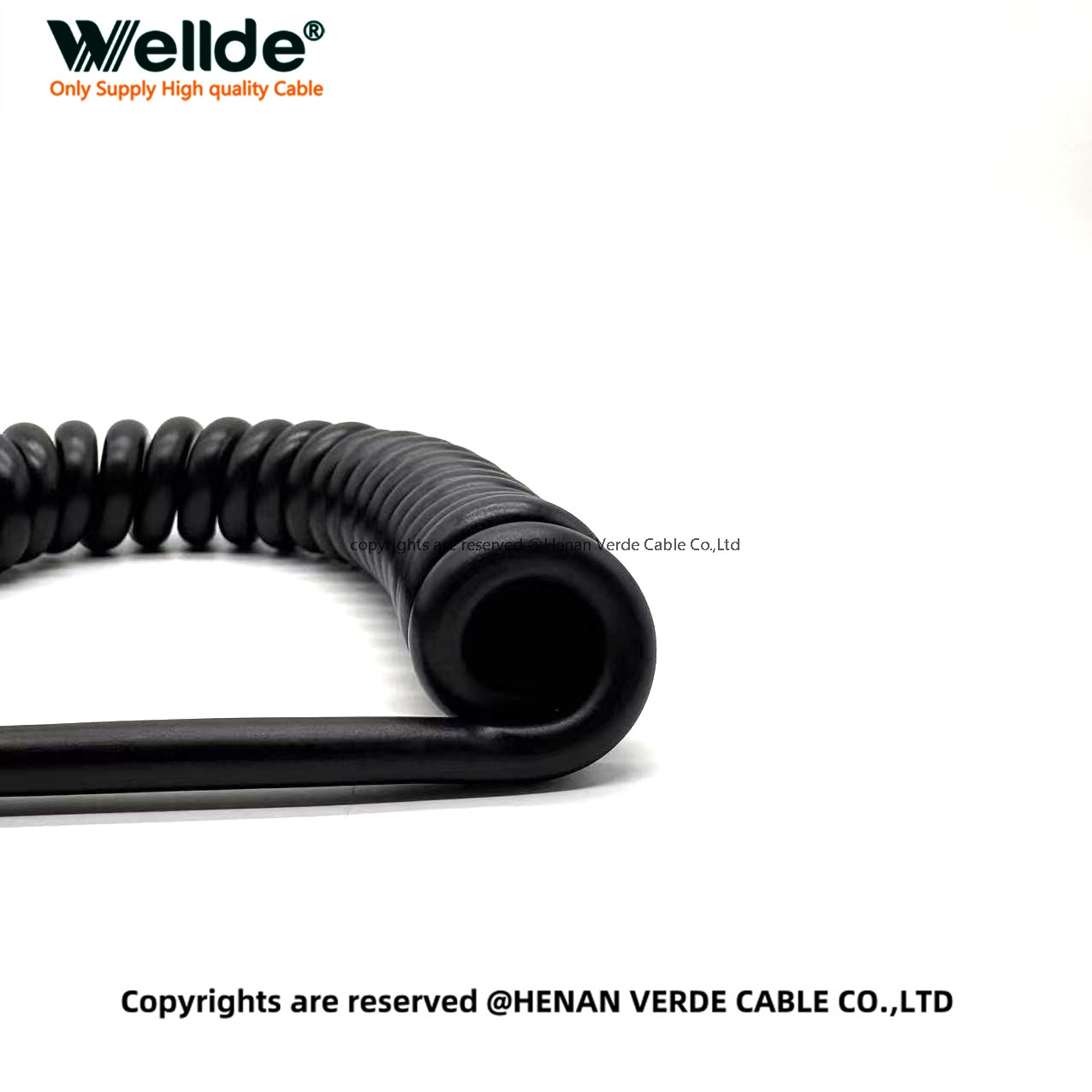 Flexible PUR jacket spiral cable for automation