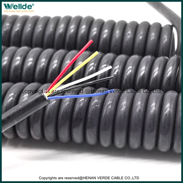 Anti-aging PUR Spiral Connecting Wire Custom Cable for Communication Instrument
