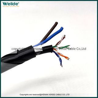 4 Core Power Cable With Cat5e Network Wire Combined Composite Electrical Cable，