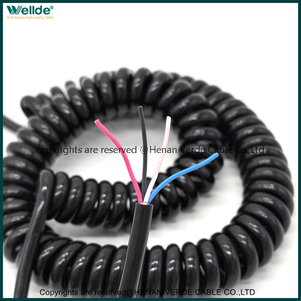 4 core spiral cable electric communication cable Outdoor Retractable Cable