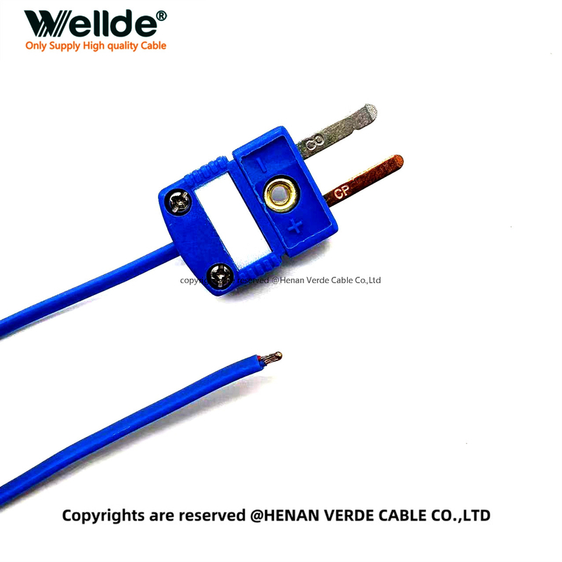 Flexible copper constantan thermocouple extension wire