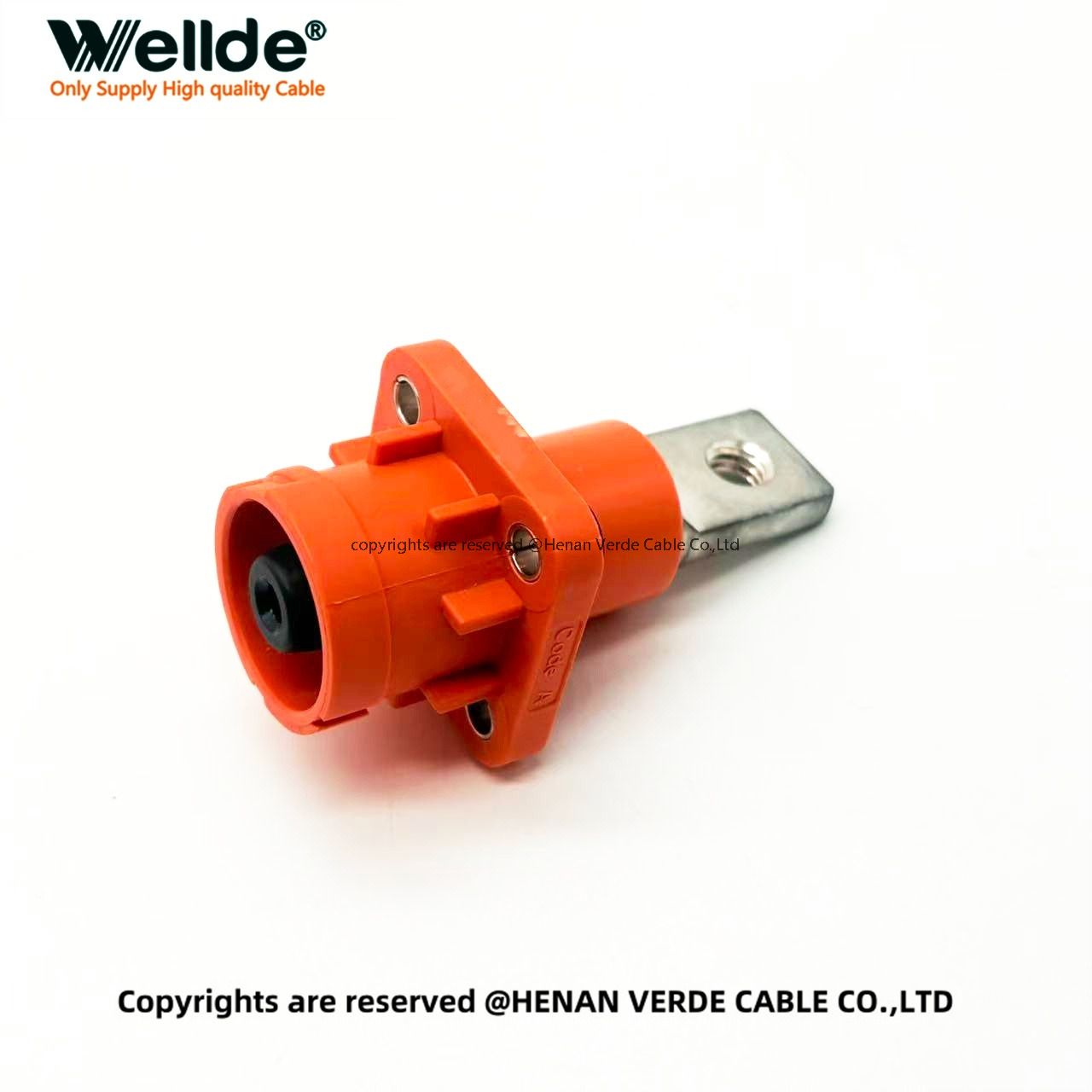 Durable EV power connector with safety lock