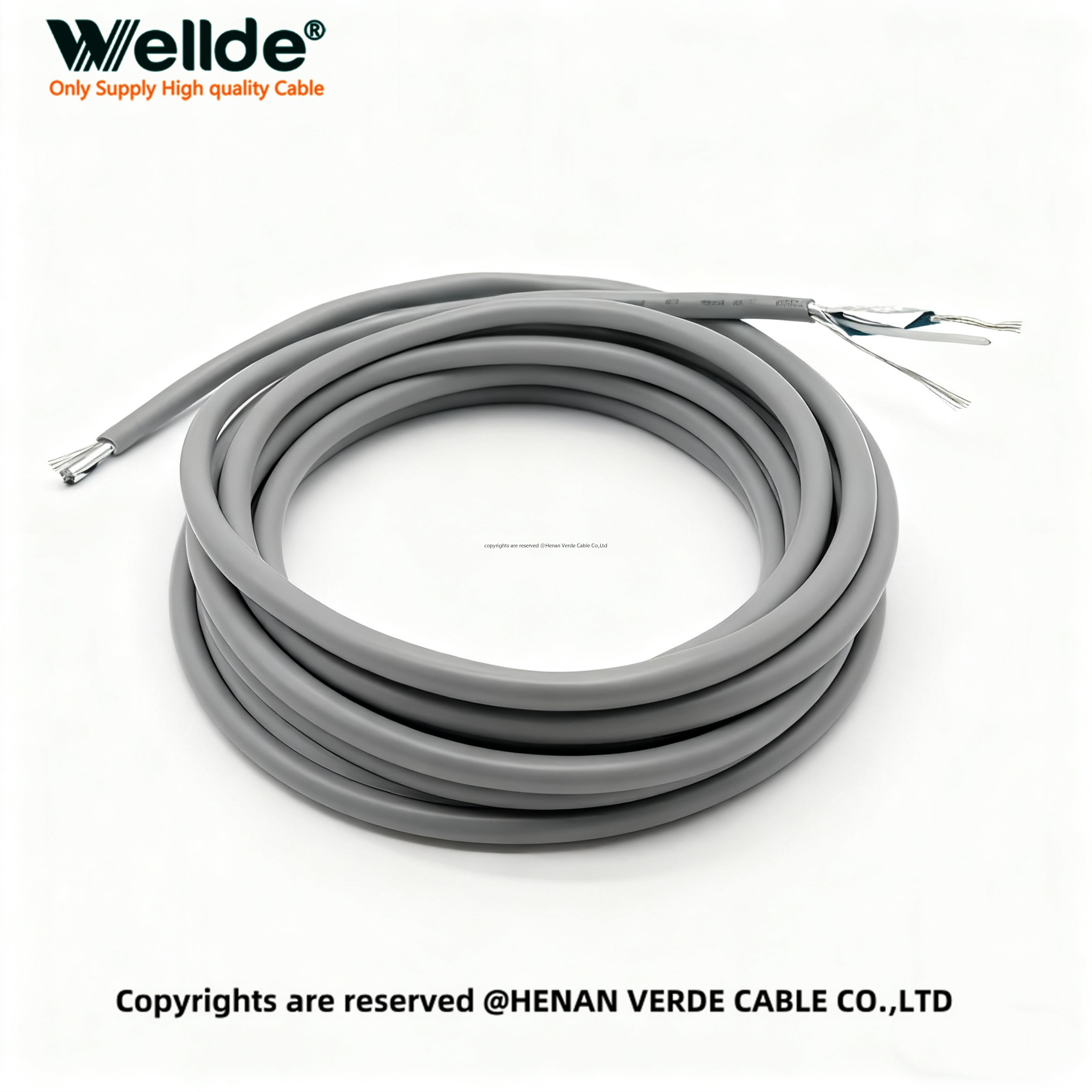 18 AWG shielded control cable with drain wire and PVC jacket