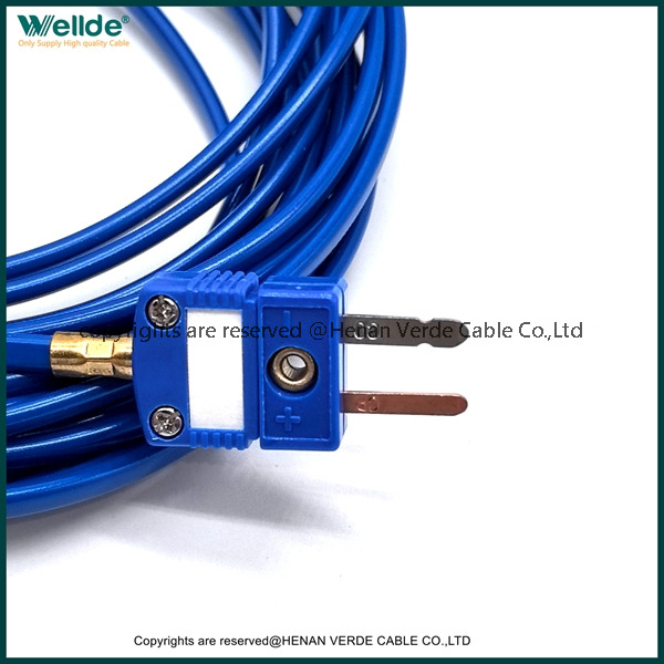 T‑Type Thermocouple Wire Copper‑Constantan PVC Blue Insulation Temperature Sensor 2‑Core Cable