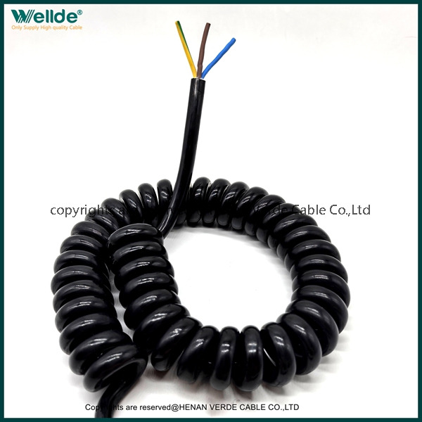 3 Core 1.0 Mm&sup2; 18AWG High Flexible Elastic Spiral Cable