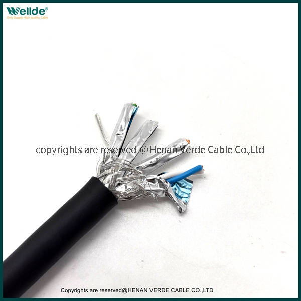Cat 6a S/FTP Ethernet LAN Cable 24AWG Oxygen Free Copper 4Pairs 8Cores PVC Jacket Custom
