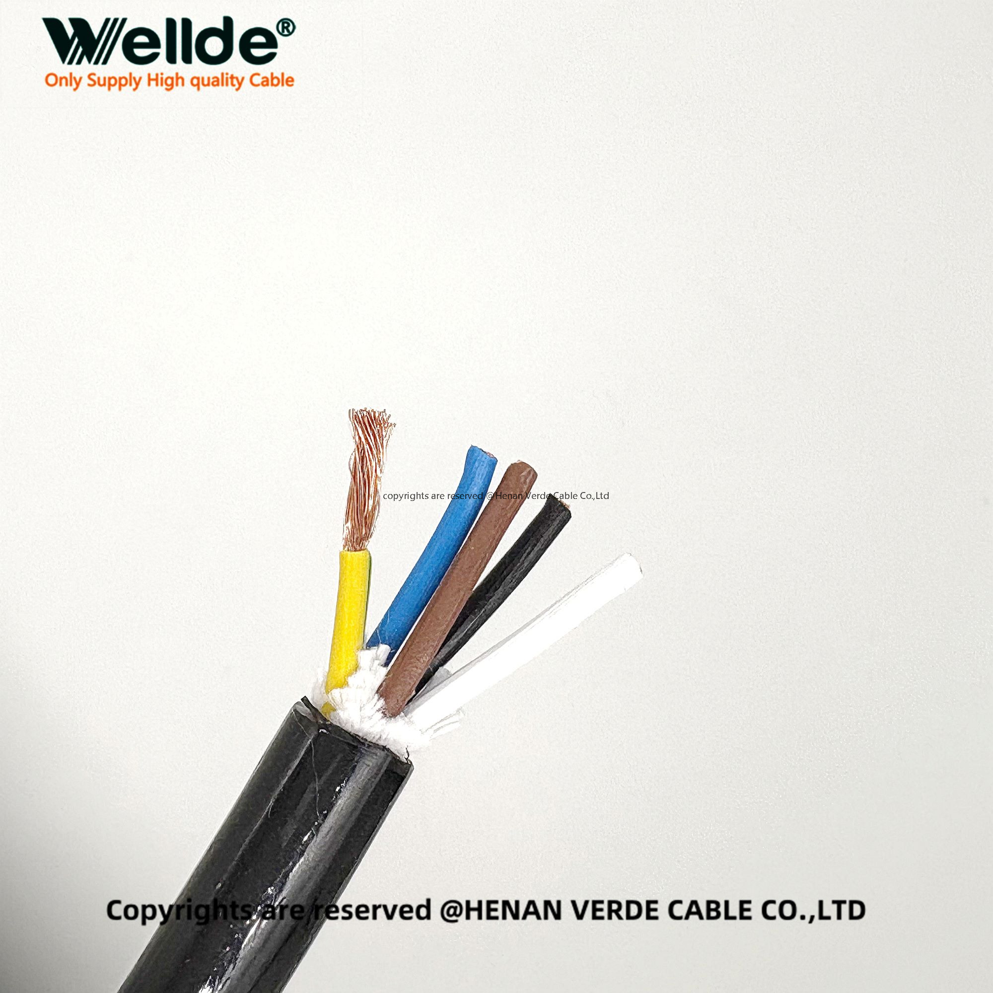 Color-coded cores: brown, white, black, blue, green-yellow