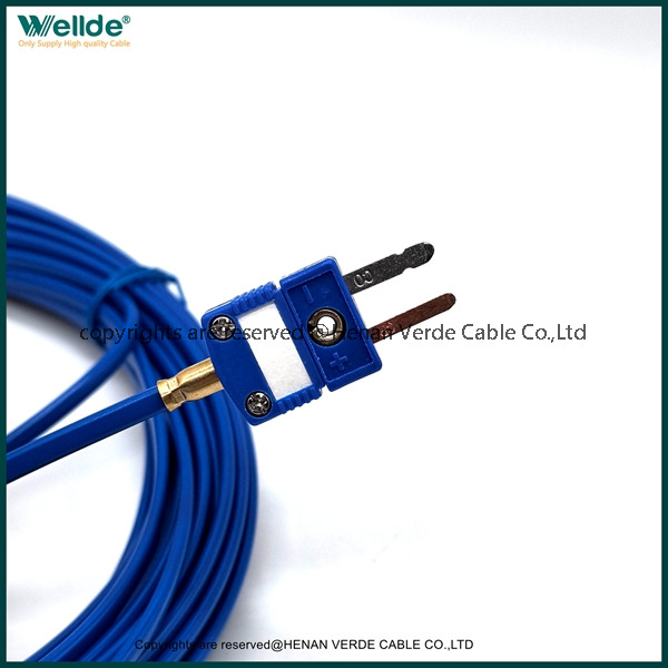 T‑Type Thermocouple Wire Copper‑Constantan PVC Blue Insulation Temperature Sensor 2‑Core Cable