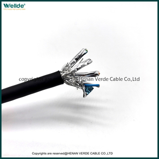 Cat 6a S/FTP Ethernet LAN Cable 24AWG Oxygen Free Copper 4Pairs 8Cores PVC Jacket Custom