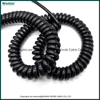 5 Core 1.0mm Coiled Spiral Cable High Quality Coiled Cable for Telephone