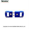Blue Type T thermocouple plug with copper-constantan pins